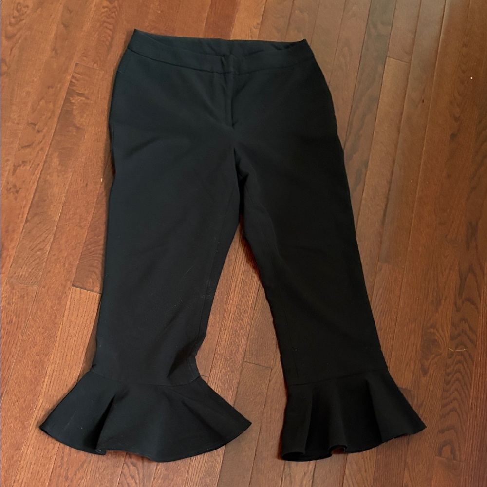 Black Flared Hem Pants